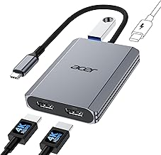 Sponsored Ad - USB C to Dual HDMI Adapter 4K@60Hz, 4-in-1 USB C Hub Multiport Adapter with 100W PD, USB 3.0, Docking Station Dual Monitor, Compatible with Acer, MacBook Air/Pro, Dell XPS, HP, etc