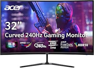 Nitro 31.5 Inch FHD 1920 x 1080 1500R Curved PC Gaming Monitor | AMD FreeSync Premium | 240Hz Refresh | 1ms VRB | VESA Mountable | HDR10 | One Display Port 1.4 & Two HDMI 2.0 | ED320Q X2bmiipx