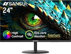 Sponsored Ad - Computer Monitor 24 inch Eye Care 1080P Display HDMI,VGA Ports with 178° Viewing Angle/Frame-Less/Tilt/VESA Compatible for Office and Home