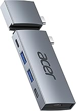 USB C Hub for MacBook Pro/Air M1 M2 M3, 6 in 2 Detachable 4K@60Hz USB C to HDMI Adapter with 2 USBA & 2 USBC 3.0 Data Ports, 100W PD Charging, USBC to USB Dongle Adapter