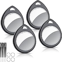 Air Tracker Tags-4 Pack, 5.3 Bluetooth Tracker Work with Apple Find My (iOS Only), 100dB Sound, Smart Tag with Keychain/Lanyard, Item Finder for Luggage/Key/Suitcase, Replaceable Battery, Black.