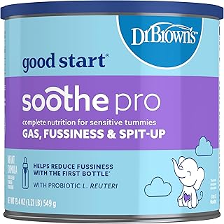 Dr. Brown's Soothe Pro, Baby Formula Powder, for Sensitive Tummies, Gas, Fussiness and Spit-Up, Infant Formula with Probiotics, DHA, Non-GMO,19.4 Ounce