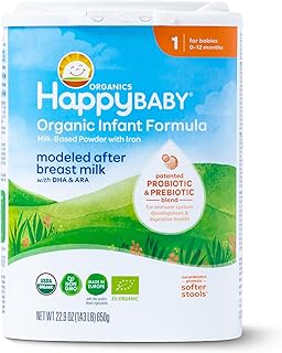 Organics Stage 1 Infant Formula, 0-12 Months, Milk Based Organic Baby Formula Powder with Iron, Probiotics & Prebiotics for Immune & Digestive Support, 22.9 Ounce (Pack of 1)