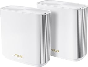ZenWiFi Whole-Home Tri-Band Mesh WiFi 6E System (ET8 2PK), Coverage up to 5,500 sq.ft & 6+Rooms, 6600Mbps, New 6GHz Band, AiMesh,Instant Guard