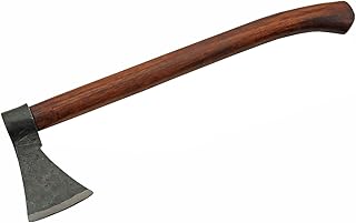 SZCO Supplies 16" Viking Style Hand-Forged Axe - Carbon Steel Blade with Wooden Handle, Medieval Slavic Trade Axe for Chopping, Camping, and Historical Reenactments