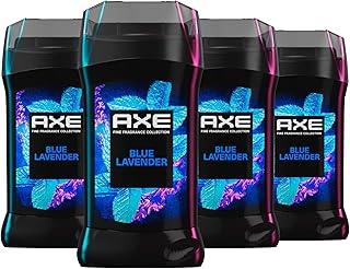AXE Fine Fragrance Collection Deodorant Stick Blue Lavender with Mint + Amber Essential Oils 4 Pack with 72H Freshness Aluminum-Free 3 oz