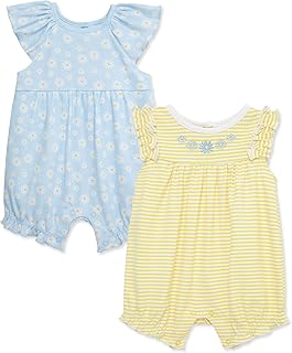 Little Me Clothes for Baby Girls' 2-Pack Rompers, 3 Months - 12 Months