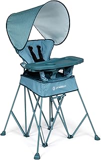 Baby Delight Go with Me Uplift Deluxe Portable High Chair | Travel High Chair | Sun Canopy | Indoor and Outdoor | Blue Wave