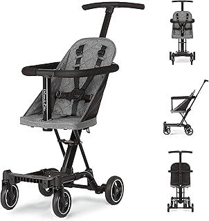 Dream On Me Lightweight And Compact Coast Rider Stroller With One Hand Easy Fold, Adjustable Handles And Soft Ride Wheels, Grey