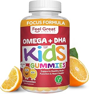 Sponsored Ad - Feel Great Vitamin Co. Complete DHA Gummies for Kids | with Omega 3 6 9 + DHA, Vitamin C | Supports Healthy Brain Function, Vision & Heart Health | Gluten Free, Vegetarian | 60 Gummies