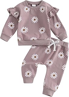 Sponsored Ad - Toddler Baby Girl Clothes Cute Flower Sweatshirt Outfits Fall Winter Long Sleeve Tops Pant Outfit Sweatsuit Set