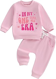 Baby Girl First Birthday Outfit In My One Year Old Era Sweatshirt Fall Long Sleeve 1st Birthday Shirt Pants Set