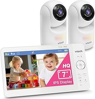 Sponsored Ad - VTech Advanced HQ Max Twin 7" Digital Video 2-Cameras Baby Monitor with Pan Tilt Zoom, Long Battery Life 5000mAh, IPS Screen, Adaptive Multi-Color Night Light, 2-Way Talk, HQ Display, N