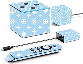MightySkins Skin Compatible with Amazon Fire TV Cube - Baby Blue Designer | Protective, Durable, and Unique Vinyl Decal wrap Cover | Easy to Apply, Remove, and Change Styles | Made in The USA