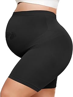 Maternity Shapewear for Under Dresses Over Belly Pregnancy Underwear Mid-Thigh High Waist Shorts Panties for Baby Shower