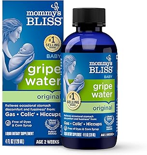 Mommy's Bliss Gripe Water Original, Infant Gas & Colic Relief, Gentle & Safe, 2 Weeks+, 4 Fl Oz (Pack of 1)