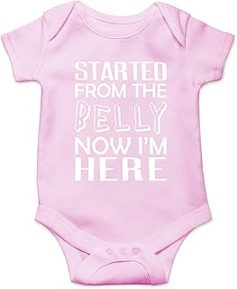 Sponsored Ad - CBTwear Started From The Belly, Now I'm Here - Baby Clothes - Funny Newborn Bodysuit Outfits for Boys and Girls
