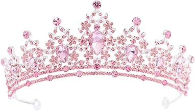 FORSEVEN Crystal Tiaras for Women, Wedding Tiaras and Crowns for Women Tiaras for Birthday Party Princess Crown Hair Accessories Bride Rhinestone Halloween Decorations Headband