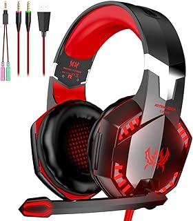 Sponsored Ad - VersionTECH. G2000 Gaming Headset, Bass Surround Gaming Headphones with Noise Cancelling Mic, LED Lights, Soft Memory Earmuffs for PS5/ PS4/ Xbox One Controller/Laptop/PC/Mac/Nintendo N