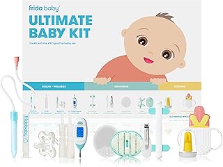 Frida Baby Ultimate Baby Kit, 10 piece New Born Essentials Gift Set Includes Wellness Sick Day, Gas Relief, Grooming Tools & Teething Toys