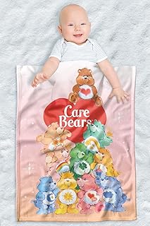 LOGOVISION Care Bears Lightweight Baby Blanket, 30"X40", Beary Big Pile Unisex for Infants Girls & Boys