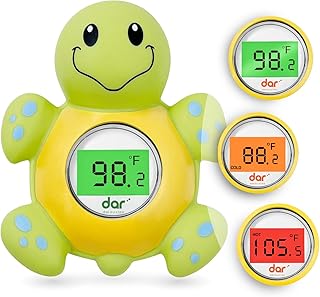 Baby Bath Thermometer, Digital Water Temperature Thermometers with 3 Color Backlit and Temperature Warning, Safety Bath Tube Thermometers Floating Toy for Infant, Toddler