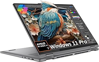 Lenovo Yoga 7 7i 2-in-1 Laptop (16" FHD+ Touchscreen, AMD Ryzen 7 8840HS (Beat i7-1355U), 16GB DDR5 RAM, 1TB SSD) AI PC, Backlit, Fingerprint, FHD IR Webcam, Win 11 Pro w/ Copilot, Arctic Grey