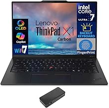 ThinkPad X1 Carbon Gen 13 Business Laptop 14.0" OLED 2.8K Display (Intel Ultra 7-268V, 32GB LPDDR5X, 4TB PCIe SSD, Intel Arc 140V, Backlit KB, Fingerprint, Win 11 Pro) w/USB-C Dock