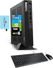 ThinkStation P3 Tiny Workstation Mini Desktop (Intel i9-14900 vPro, T400 4GB, 64GB DDR5, 4TB PCIe SSD, WiFi 6, Bluetooth 5.3, RJ-45, 1x DP; 3X mDP, Win 11 Home) w/DKZ USB Port Expander