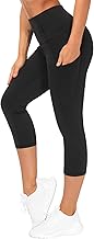 Sponsored Ad - THE GYM PEOPLE Thick High Waist Capris Yoga Pants with Pockets, Tummy Control Workout Running Yoga Leggings for Women