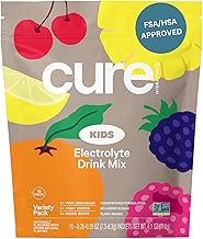 Cure Hydration - Kids Electrolyte Drink Mix | Plant-Based Pediatrician Formulated Rehydration | No Added Sugar, FSA-HSA, Non-GMO, Gluten-Free, No Artificial Flavors | 15 Packets - Variety Pack