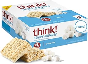 Sponsored Ad - Think! High Protein Crispy Squares Marshmallow Crunch Treat (10 Pack)