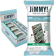 Sponsored Ad - JiMMYBAR! Mint Cookies N Cream - 19g Protein Bars - 7g Low Sugar- 12 Count - 58g Health Bars - Functional Snack with Real Peanut Butter & Hand-Drizzled Chocolate Protein Bar