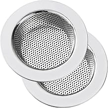 Kitchen Sink Strainer Stainless Steel, LASSHSWA Kitchen Sink Drain Strainer, Sink Strainers for Kitchen Sinks with Large Wide Rim 4.5" Diameter (2 Pack)