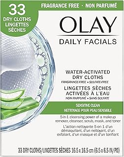 4-in-1 Sensitive Daily Facial Cloths, 33 ct (Packaging May Vary)