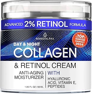 Collagen Face Cream with Retinol & Hyaluronic Acid – Anti Aging Moisturizer for Women & Men, Firming Day & Night Cream for Wrinkles, Hydrating Facial Lotion for All Skin Types