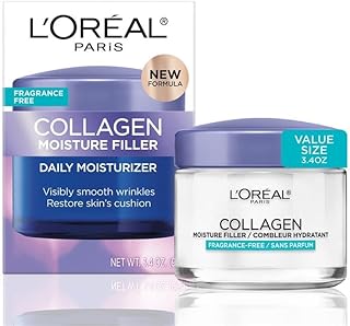 Collagen Moisture Filler Face Cream, Anti-Aging Face Moisturizer, Non-Greasy Fragrance Free Skin Care Formula For Up to 48HR Hydration, 3.4 Oz