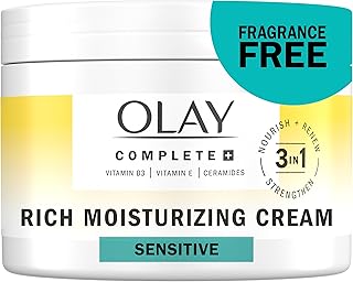 Complete+ Rich Moisturizing Cream Fragrance-Free, 8.5 OZ, 3-in-1 Hydrating Face Cream for Dry Skin with Vitamin B3, Vitamin E, and Ceramides