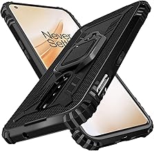 OnePlus 8 Case, 1+8 Case with Kickstand, | 10ft. Drop Tested | Carbon Case | Ultra Slim | Lightweight | Scratch Resistant | Shockproof Rugged Protective Cover for OnePlus 8 -Black