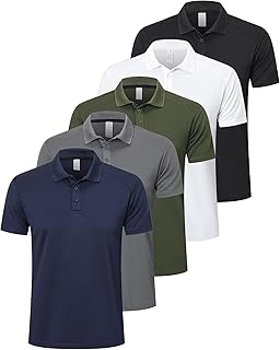 Mens Polo Shirts Moisture Wicking Short Sleeve Performance Quick Dry Athletic Golf Shirts