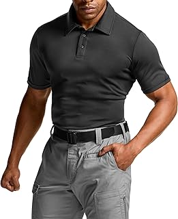Men's Polo Shirt, Long Sleeve Tactical Shirts, Outdoor UPF 50+ Pique Shirt, Dry Fit Lightweight Golf Shirts