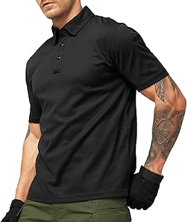 Men's Outdoor Performance Tactical Polo Shirts Short and Long Sleeve, Moisture-Wicking