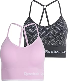 Women's Everyday Bra - 2 Pack Lightweight Stretch Performance Longline Cami Bralette - Seamless Bras for Women (S-XL)