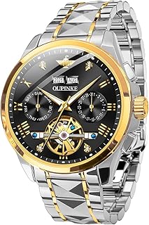 Sponsored Ad - Mens Watches Skeleton Automatic Mechanical Premium with Calendar Sapphire Crystal Tungsten Steel Waterproof Wrist Watch