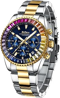 Mens Luxury Wrist Watches Luminous Chronograph Analog Quartz Stainless Steel Fashion Waterproof Watch