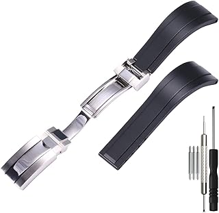 Rubber Strap Compatible with Rolex Yacht-Master OYSTERFLEX Daytona Submariner Watch Band 20mm 21mm Silicone Replacement Bracelet