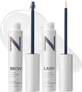 Sponsored Ad - Eyelash Serum & Brow Serum - Lash & Brow Dual System - Eyebrow & Eyelash Enhancing Serums with Keratin & Peptides for Fuller Looking Lashes & Brows (2 Count, 0.1 Fl Oz Each)