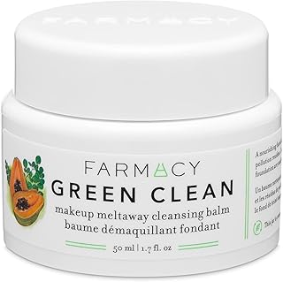 Sponsored Ad - Makeup Remover Cleansing Balm - Green Clean Waterproof Makeup Remover + Oil Based Cleanser - Gentle Exfoliating Double Cleanser - Melts From Balm to Milky Lather (50ml)