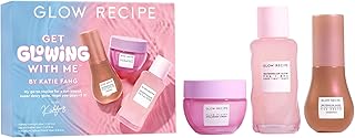 Get Glowing With Me Kit by Katie Fang - PHA + BHA Face Toner & Gentle Face Exfoliant + Plum Plump Hyaluronic Acid Moisturizer Face Cream + Hue Drops Tinted Serum (3 Count)