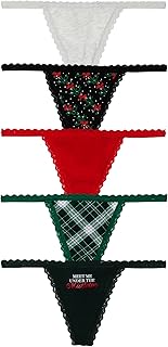 Women's Cotton V-String Thong Underwear, Panties for Women, Multi Pack (XS-XXL)